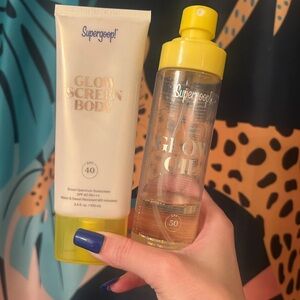 Supergoop! Glow Screen Body & Glow Oil with Yellow Accents